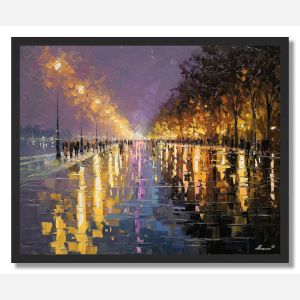 RAIN ON THE BOULEVARD - FRAMED