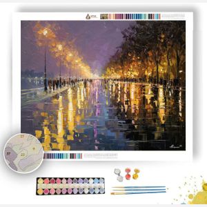 RAIN ON THE BOULEVARD - Paint by Numbers Full Kit