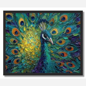 PEACOCK COLOR - FRAMED