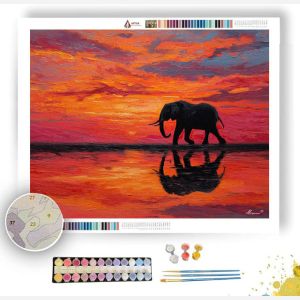 ELEPHANT SUNSET - Paint by Numbers Full Kit