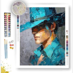 BLUE HAT B&W - Paint by Numbers Full Kit