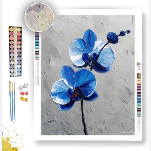 BLUE ORCHID B&W - Paint by Numbers Full Kit