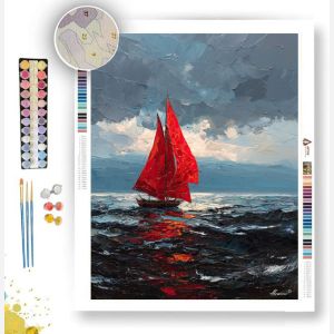 RED SAIL B&W - Paint by Numbers Full Kit