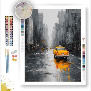 GOLDEN TAXI B&W - Paint by Numbers Full Kit