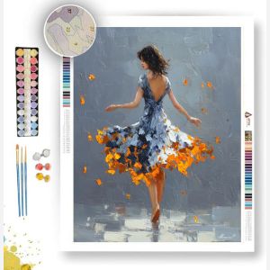 FLAME DRESS B&W - Paint by Numbers Full Kit