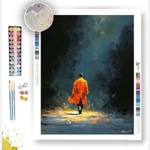 MAN IN ORANGE COAT B&W - Paint by Numbers Full Kit