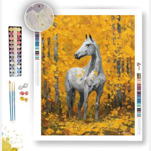 GOLDEN HORSE B&W - Paint by Numbers Full Kit