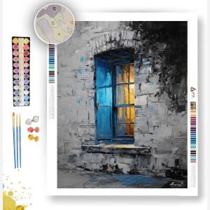 BLUE WINDOW B&W - Paint by Numbers Full Kit