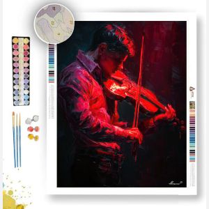 RED VIOLINIST B&W - Paint by Numbers Full Kit