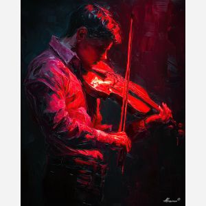 RED VIOLINIST B&W