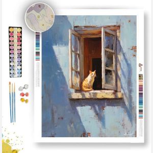 CAT IN WINDOW - Paint by Numbers Full Kit