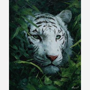 WHITE TIGER IN COLOR B&W