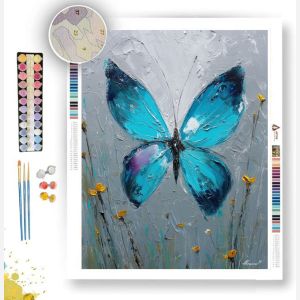 BLUE BUTTERFLY B&W - Paint by Numbers Full Kit