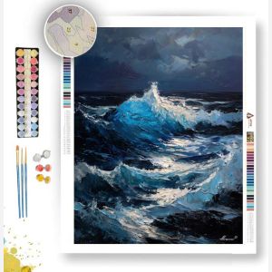 BLUE WAVE B&W - Paint by Numbers Full Kit
