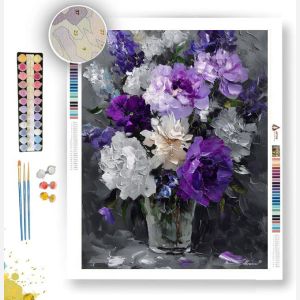 VIOLET PETAL B&W - Paint by Numbers Full Kit