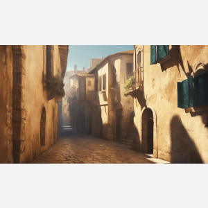 OLD MEDITERRANEAN TOWN AT MIDDAY