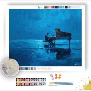 PIANO IN BLUE - Paint by Numbers Full Kit
