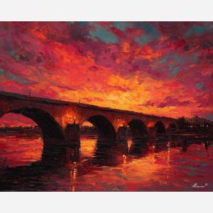 BRIDGE AT EVENING GLOW