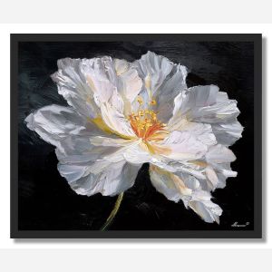 WHITE BLOOM SILENCE - FRAMED