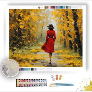 LADY IN RED COAT - Paint by Numbers Full Kit