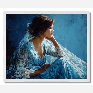 BLUE GOWN PORTRAIT - FRAMED