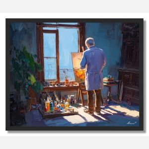 PAINTER BY WINDOW - FRAMED