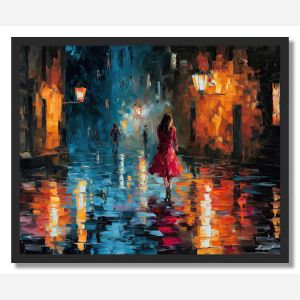 RAINDROPS ON COBBLESTONE - FRAMED