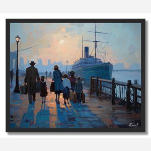 NEW YORK IMMIGRANT PIER - FRAMED