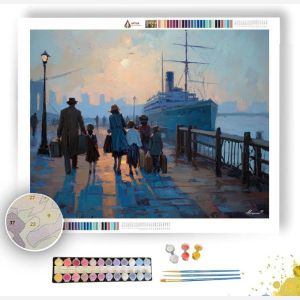 NEW YORK IMMIGRANT PIER - Paint by Numbers Full Kit