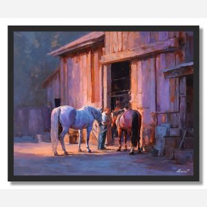 STABLE YARD MORNING - FRAMED