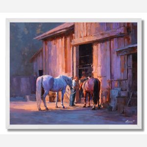 STABLE YARD MORNING 2 - FRAMED