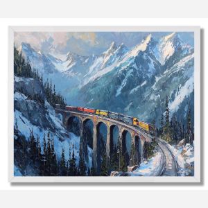 MOUNTAIN RAIL CROSSING - FRAMED