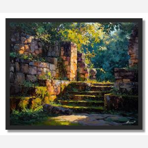 MAYAN RUINS IN SUN - FRAMED