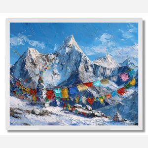 TIBETAN MOUNTAIN TEMPLE - FRAMED