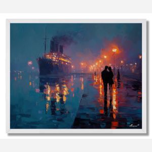 LOVERS ON THE PIER - FRAMED