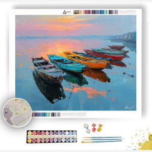FISHING PORT MORNING - Paint by Numbers Full Kit