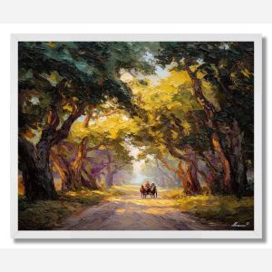 HORSES ON COUNTRY ROAD - FRAMED