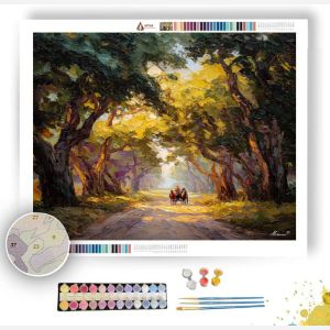 HORSES ON COUNTRY ROAD - Paint by Numbers Full Kit