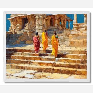 INDIAN TEMPLE STEPS - FRAMED