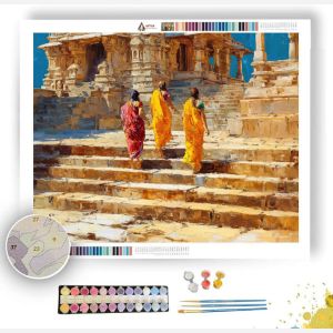 INDIAN TEMPLE STEPS - Paint by Numbers Full Kit
