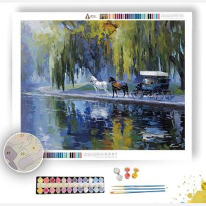 CARRIAGE AT RIVERSIDE - Paint by Numbers Full Kit