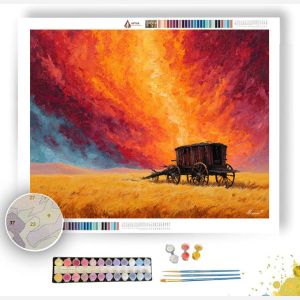 WAGON IN THE DUST - Paint by Numbers Full Kit