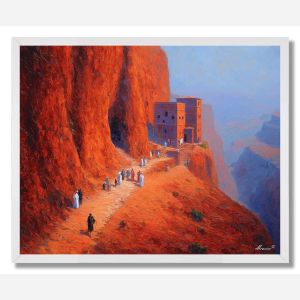 ETHIOPIAN CLIFF CHURCHES - FRAMED