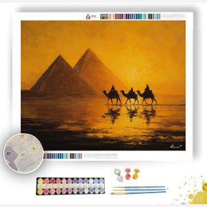 PYRAMIDS AT DAWN - Paint by Numbers Full Kit
