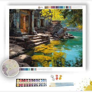CAMBODIAN RIVER SHRINE - Paint by Numbers Full Kit