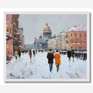 ST. PETERSBURG SNOW WALK - FRAMED