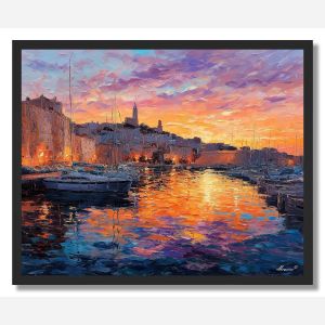 MARSEILLE SUNSET WATERFRONT - FRAMED