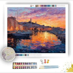 MARSEILLE SUNSET WATERFRONT - Paint by Numbers Full Kit
