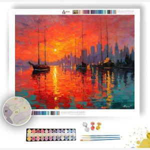 CITY HARBOR SUNSET - Paint by Numbers Full Kit