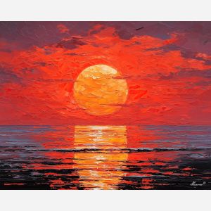 RED SUN OVER SEA